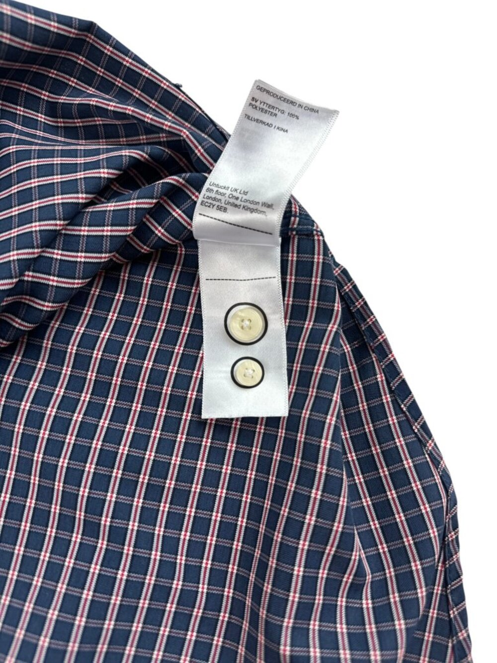 UNTUCKit XL Blue Salice Relaxed Fit Long Sleeve Button Down Tattersall Shirt - Picture 11 of 16